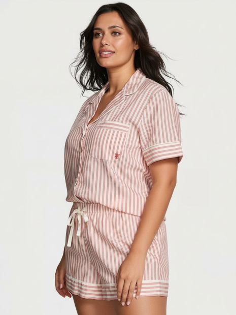 Домашний пижамный комплект Victoria’s Secret рубашка и шорты 1159859966 (Белый/Красный S)