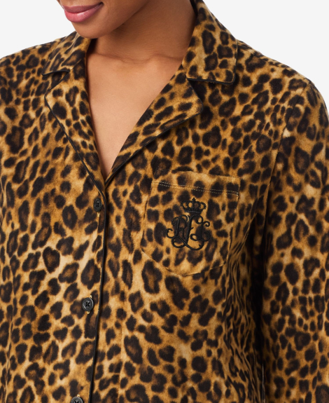 Жіноча тепла піжама Ralph Lauren сорочка та штани 1159860147 (Леопардовий S)