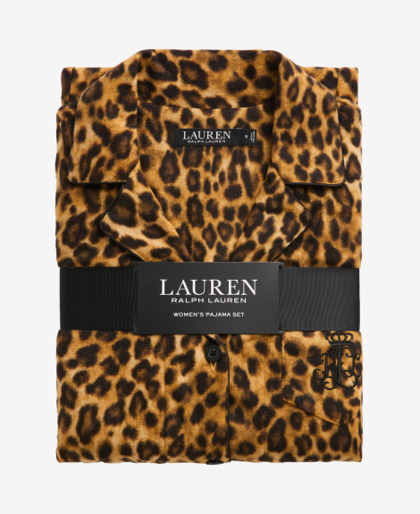 Жіноча тепла піжама Ralph Lauren сорочка та штани 1159860147 (Леопардовий S)