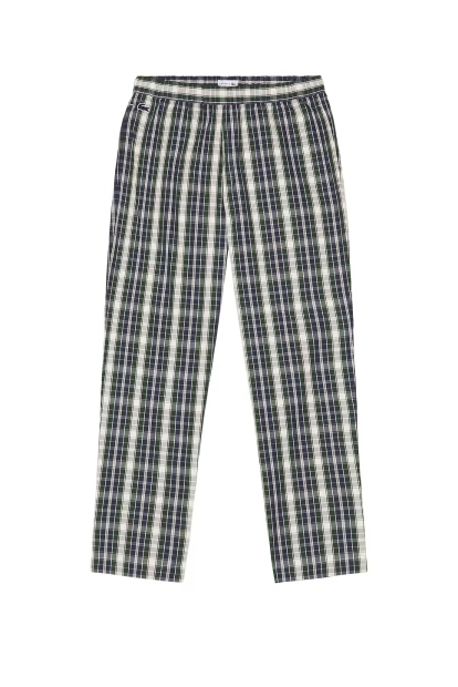 Лёгкая мужская пижама Lacoste рубашка и штаны 1159860442 (Синий/Зеленый S)