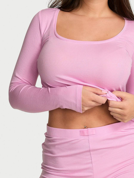 Женская пижама Victoria’s Secret кофта и шорты 1159860666 (Сиреневый S)