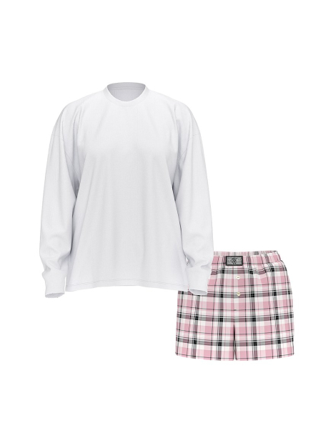 Женская пижама Victoria's Secret кофта и шорты 1159861740 (Белый/Розовый M)