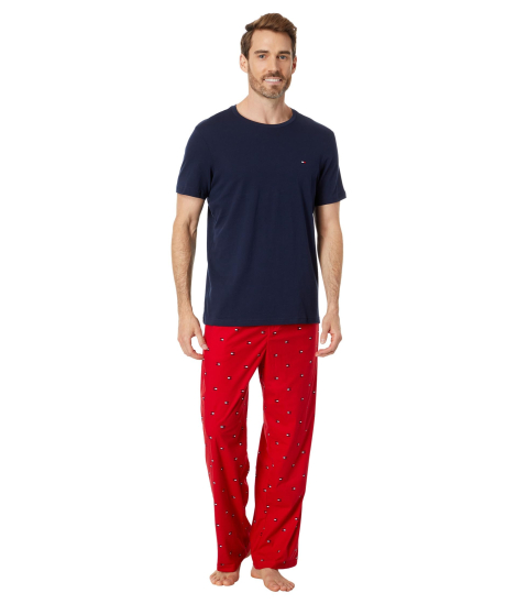 Чоловіча піжама Tommy Hilfiger футболка та штани 1159862221 (Синій/Червоний M)