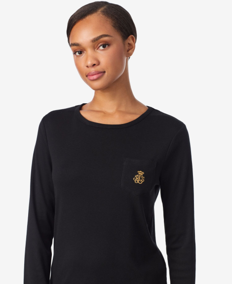 Жіноча піжама Ralph Lauren лонгслів та штани 1159862257 (Чорний/Червоний L)