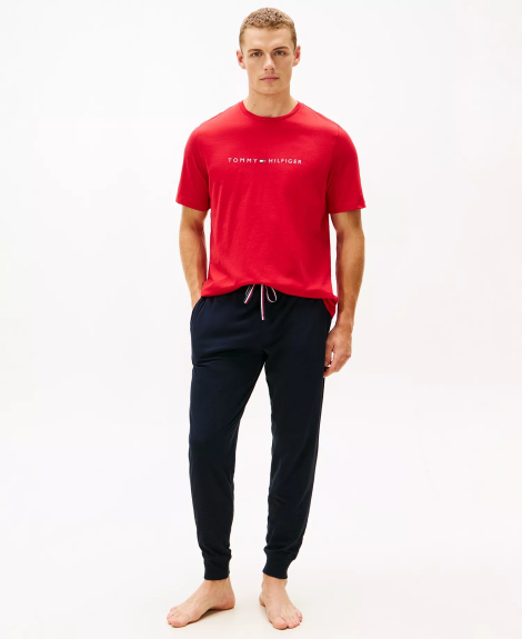 Чоловіча піжама Tommy Hilfiger футболка та джоггери 1159862782 (Синій/Червоний XXL)