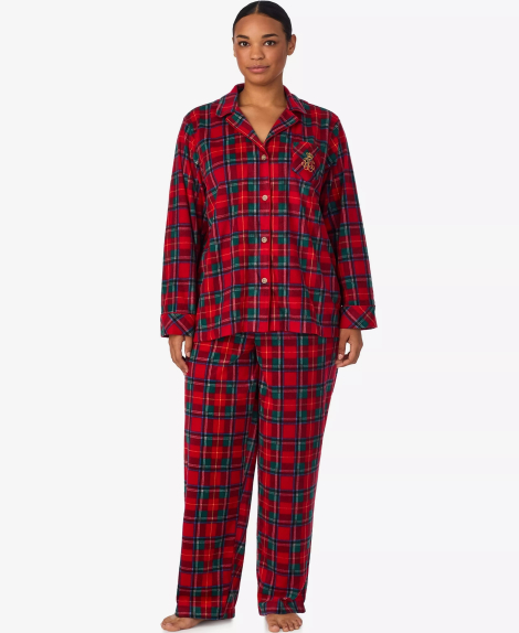 Флисовая пижама Ralph Lauren рубашка и брюки 1159863190 (Красный M)