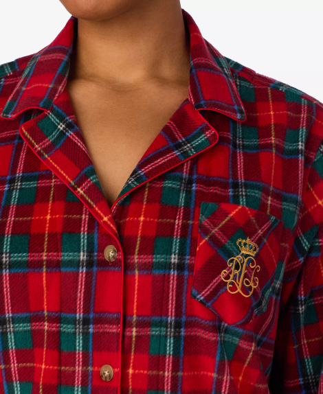 Флисовая пижама Ralph Lauren рубашка и брюки 1159863190 (Красный M)
