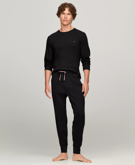 Чоловіча піжама Tommy Hilfiger лонгслів та джогери 1159864193 (Чорний XL)