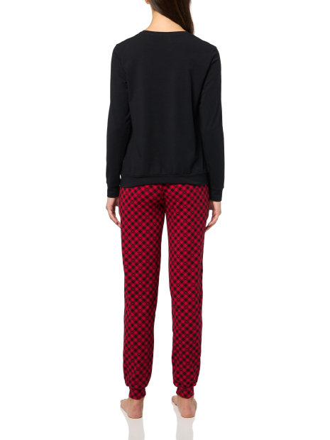 Женская пижама Emporio Armani лонгслив и штаны 1159864985 (Черный/Красный M)