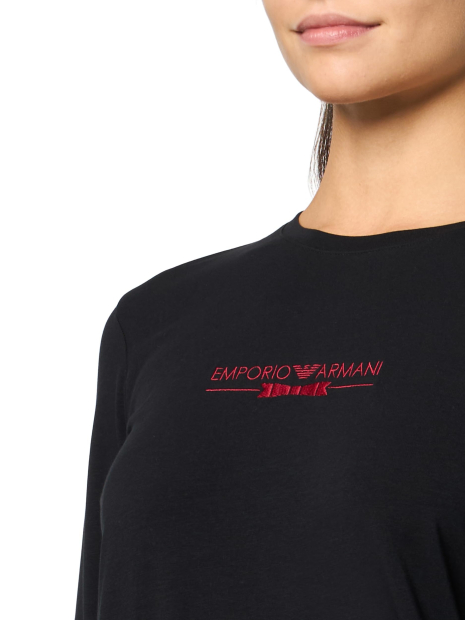 Женская пижама Emporio Armani лонгслив и штаны 1159864985 (Черный/Красный M)