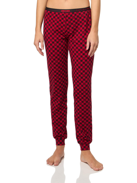 Женская пижама Emporio Armani лонгслив и штаны 1159864985 (Черный/Красный M)
