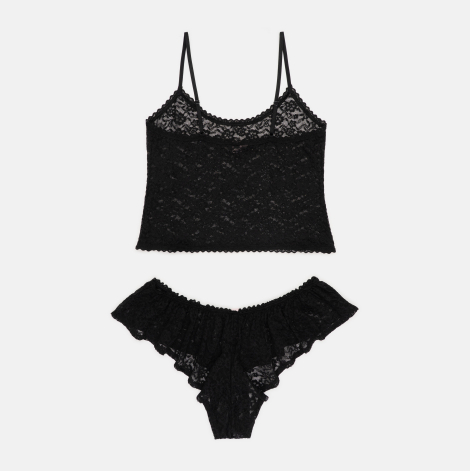Кружевная пижама Victoria’s Secret майка-топ и короткие шорты 1159872791 (Черный L)