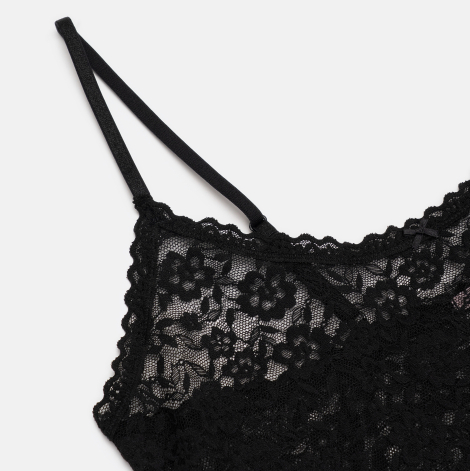 Кружевная пижама Victoria’s Secret майка-топ и короткие шорты 1159872791 (Черный L)