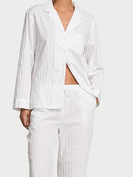 Жіноча піжама Victoria's Secret сорочка та штани 1160124992 (Білий XS)