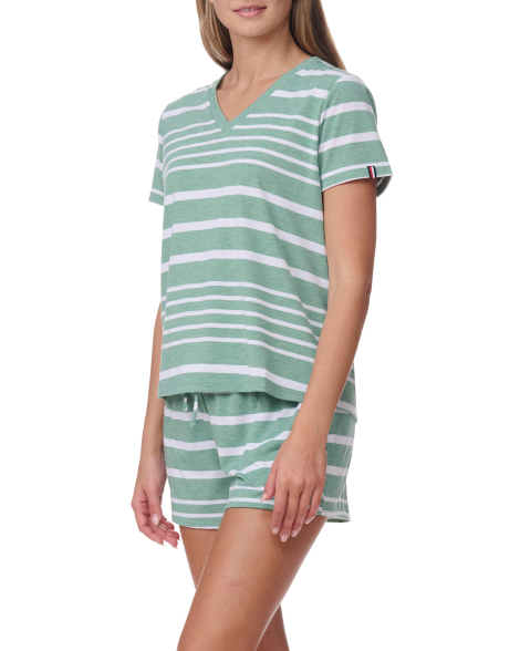 Женская пижама Tommy Hilfiger футболка и шорты 1160704803 (Белый/Зеленый M)