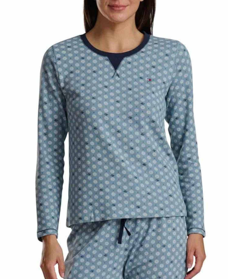 Женская пижама Tommy Hilfiger кофта и штаны 1160903776 (Голубой XS)