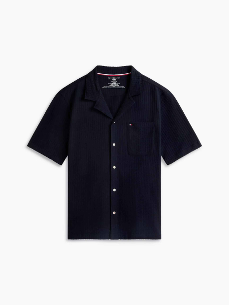 Мужская пижама Tommy Hilfiger рубашка с коротким рукавом и штаны 1161046757 (Синий M)