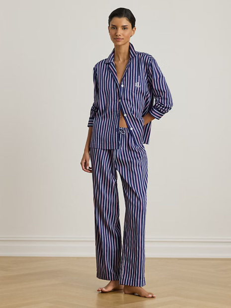 Женская пижама Ralph Lauren рубашка и штаны в полоску 1161241235 (Синий XL)