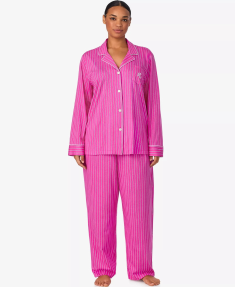 Жіноча піжама Ralph Lauren сорочка та штани 1162618501 (Рожевий L)