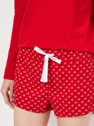 Жіноча піжама Calvin Klein лонгслів, штани та шорти 1159837403 (Червоний S)