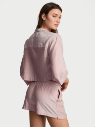 Домашний пижамный комплект Victoria’s Secret рубашка и шорты 1159838223 (Сиреневый L)