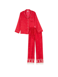 Атласная женская пижама Victoria's Secret рубашка и брюки 1159839343 (Красный XXL)