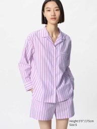 Женская пижама Uniqlo комплект рубашка и шорты 1159839862 (Розовый XL)