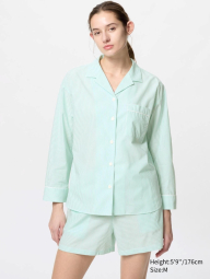 Женская пижама Uniqlo комплект рубашка и шорты 1159839865 (Зеленый XXL)