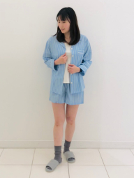 Женская пижама Uniqlo комплект рубашка и шорты 1159842994 (Голубой XL)