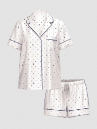 Сатинова піжама Victoria's Secret сорочка та шорти 1159843480 (Білий XXL)