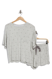 Жіноча піжама DKNY футболка та шорти 1159845193 (Сірий XL)