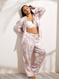 Атласная женская пижама Victoria's Secret рубашка и брюки 1159847451 (Сиреневый XXL)