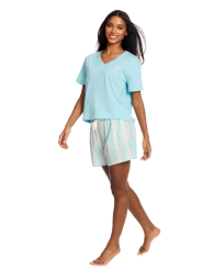 Жіноча піжама US Polo Assn футболка та шорти 1159848116 (Блакитний 2X)