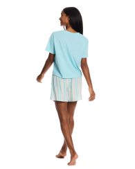 Женская пижама U.S. Polo Assn футболка и шорты 1159848116 (Голубой 2X)