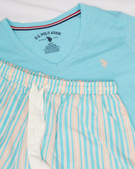Женская пижама U.S. Polo Assn футболка и шорты 1159848116 (Голубой 2X)