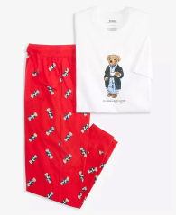 Мужская пижама Polo Ralph Lauren с принтом 1159848729 (Белый/Красный L)