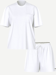 Женская хлопковая пижама Victoria's Secret футболка и шорты 1159849881 (Белый XS)