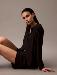 Женская пижама Calvin Klein рубашка и шорты 1159850222 (Черный XS)