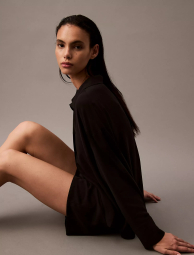 Женская пижама Calvin Klein рубашка и шорты 1159850222 (Черный XS)