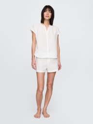 Домашній піжамний комплект Gap сорочка та шорти 1159850399 (Білий S)