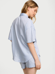 Домашний пижамный комплект Victoria’s Secret рубашка и шорты 1159850896 (Голубой XXL)