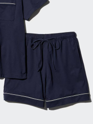 Женская пижама AIRism Uniqlo комплект рубашка и шорты 1159851918 (Синий XS)