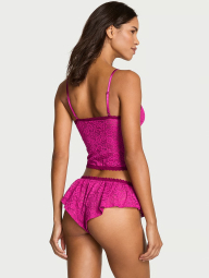 Мереживна піжама Victoria's Secret Pink майка-топ та короткі шорти 1159852799 (Рожевий XS)