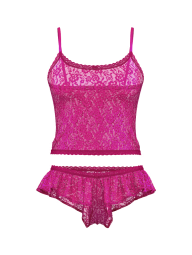 Кружевная пижама Victoria’s Secret майка-топ и короткие шорты 1159852800 (Розовый S)