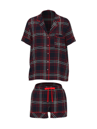 Домашний пижамный комплект Victoria’s Secret рубашка и шорты 1159853152 (Черный XS)