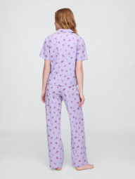 Жіноча піжама з принтом Gap сорочка і штани 1159854775 (Бузковий XL)