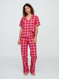 Жіноча піжама з принтом Gap сорочка та штани 1159855231 (Червоний XS)