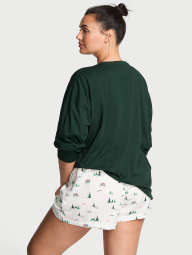 Жіноча піжама Victoria's Secret кофта та шорти 1159856313 (Білий/Зелений M)