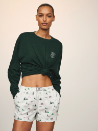 Женская пижама Victoria's Secret кофта и шорты 1159856313 (Белый/Зеленый M)