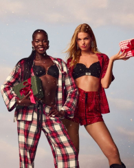 Фланелевая женская пижама Victoria's Secret рубашка и штаны 1159858924 (Красный/Серый XXL)